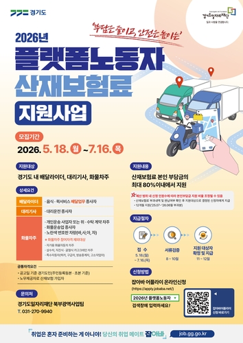 플랫폼노동자 산재보험료 지원 [경기도 제공. 재판매 및 DB 금지]
