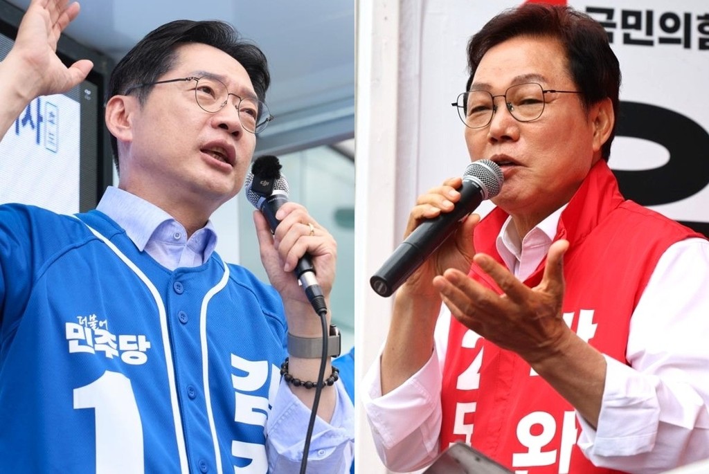 왼쪽부터 김경수&middot;박완수 후보 [각 선거캠프 제공. 재판매 및 DB 금지]