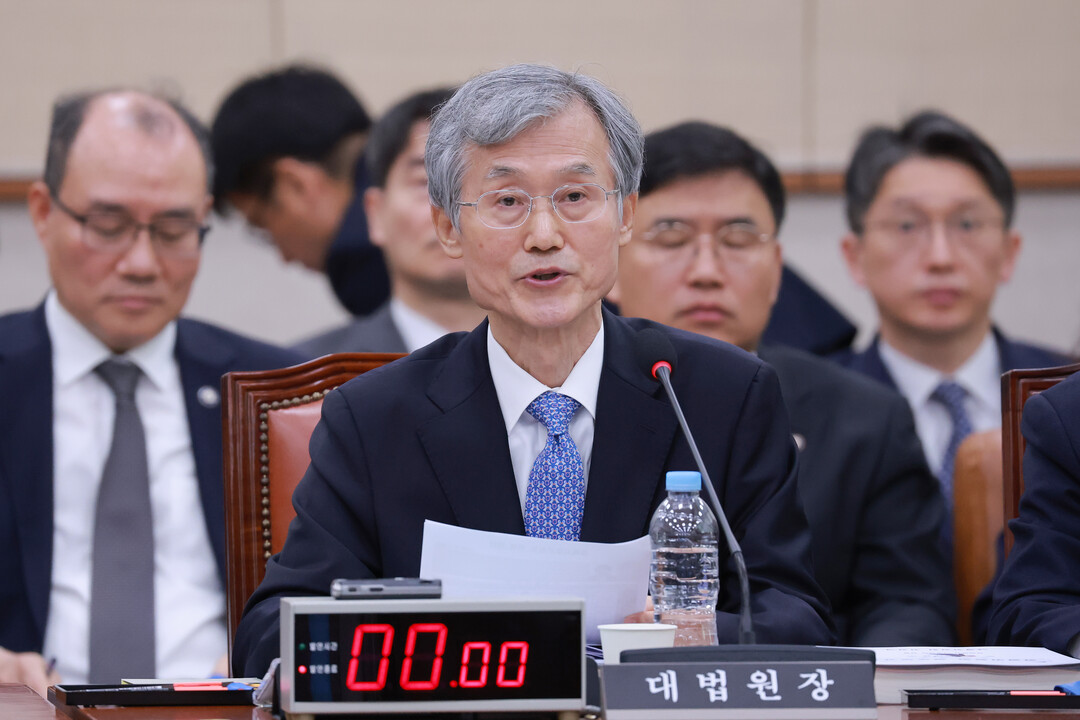 국감 나온 조희대 대법원장, '위헌' 4차례 언급…국회·대통령 직격