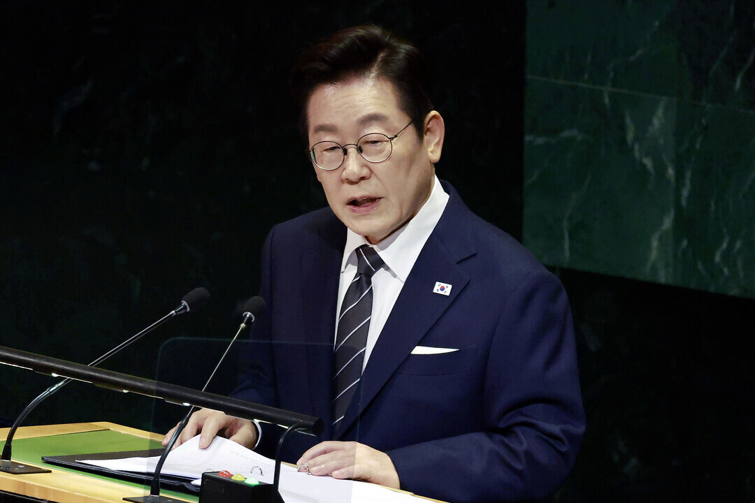 이재명 대통령, 유엔 총회 기조연설 예정이재명 대통령이 2025년 9월 23일(현지시간) 미국 뉴욕 유엔본부 총회장에서 기조연설하는 모습. [연합뉴스 자료사진]